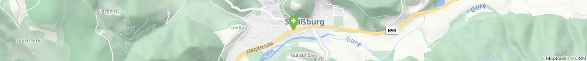 Kartendarstellung des Standorts für Engel Apotheke in 9341 Straßburg